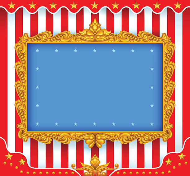 Circus Wagon Frame vector art illustration