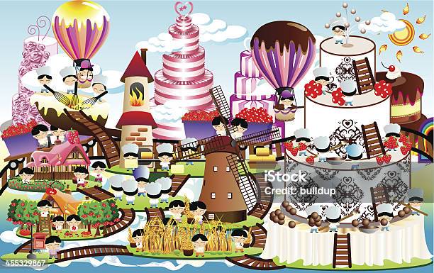케이크 공장 나무에 대한 스톡 벡터 아트 및 기타 이미지 - 나무, 빵집, 아이