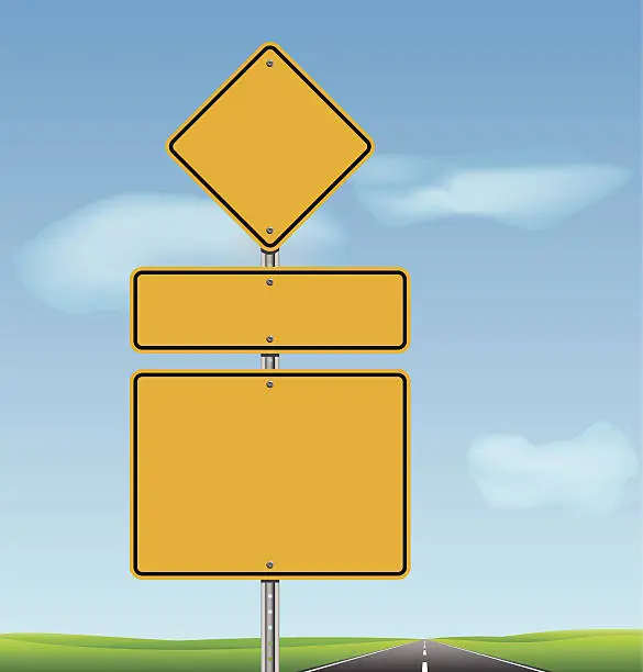 Vector illustration of Blank Road Sign