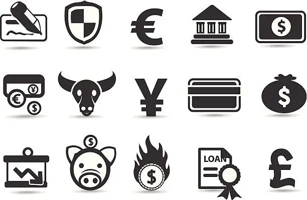 Vector illustration of Finance Icons