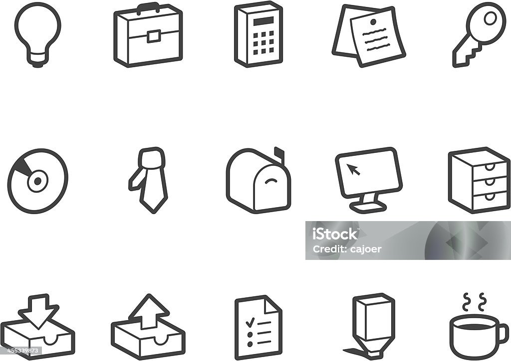 Büro Symbole - Lizenzfrei Briefkasten Vektorgrafik