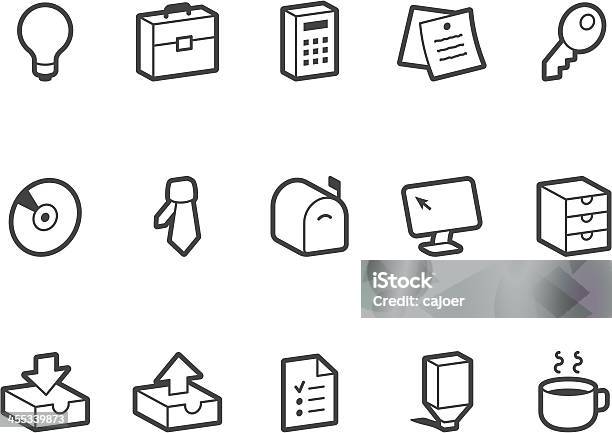 Büro Symbole Stock Vektor Art und mehr Bilder von Briefkasten - Briefkasten, Dreidimensional, Aktentasche