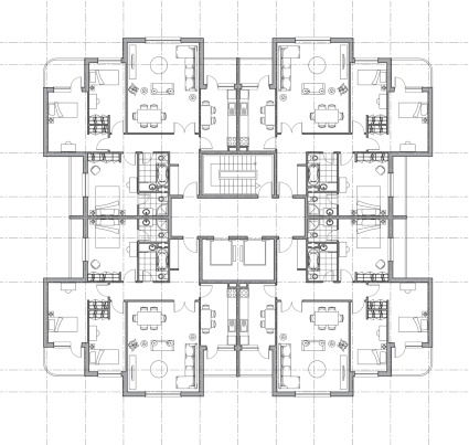 house plan architectural drawing, pdf,png inc. if you like to color the furniture: copy the furniture layer, select all, release compound path and only a few will not be colored. 