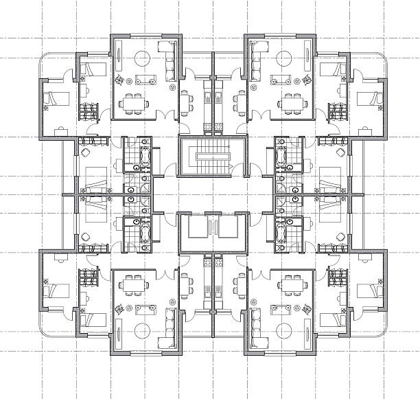 house plan architectural drawing house plan architectural drawing, pdf,png inc. if you like to color the furniture: copy the furniture layer, select all, release compound path and only a few will not be colored.  bedroom drawings stock illustrations