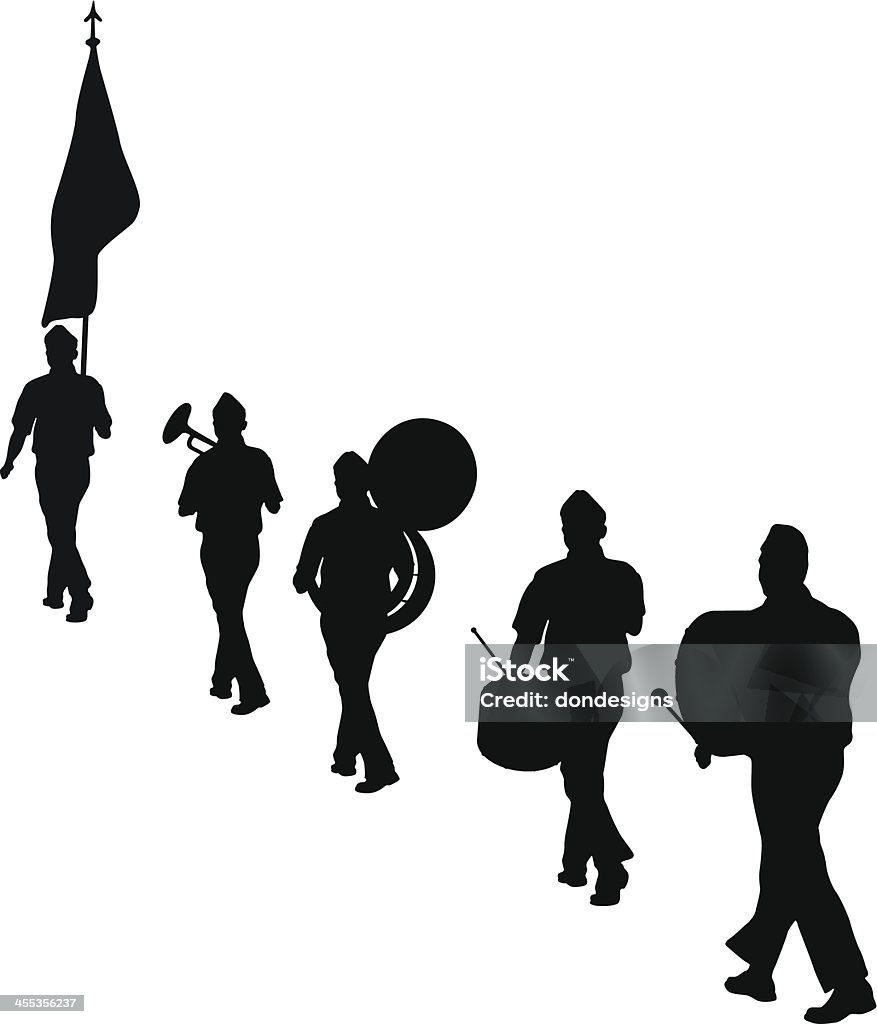 Musical Marching Band Musical Marching Band at Parade. Boy Scout stock vector