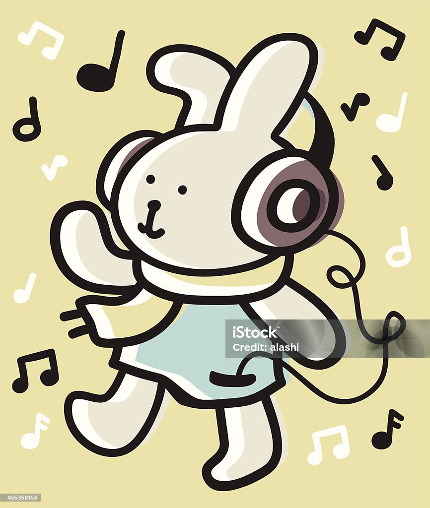 Cute Bunny listen to music with headphones Vector illustration - Cute Bunny listen to music with headphones. Characters stock vector