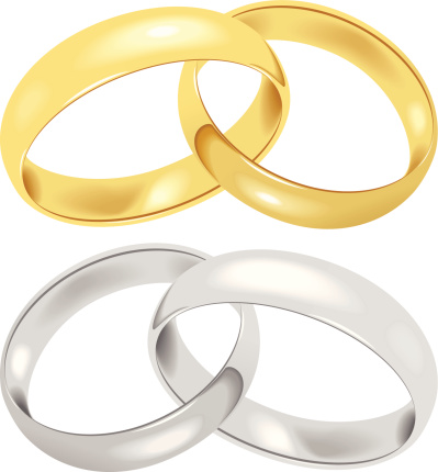 Illustration of Yellow Gold and White Gold Wedding Rings (Pdf(6) and Ai(8) files are included)