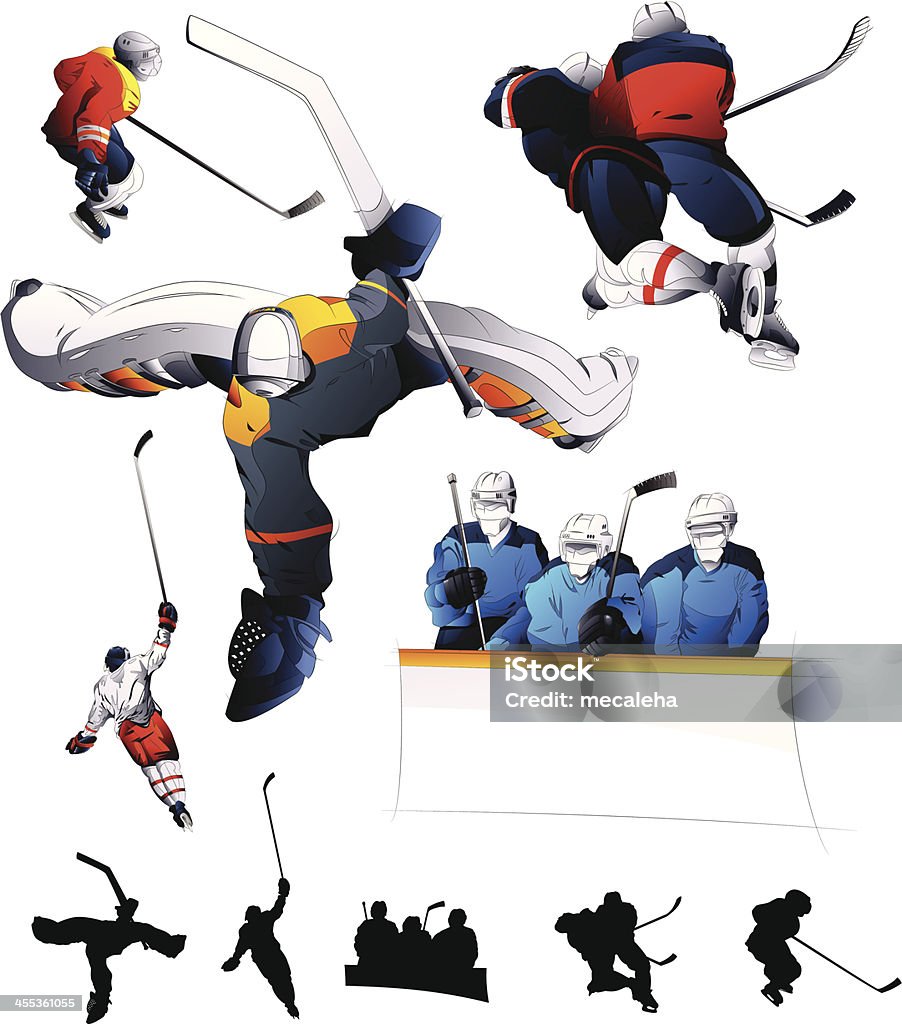 Hokej zestaw - Grafika wektorowa royalty-free (Hokej)