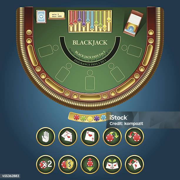 Online Für Blackjacktische Casinoschnittstelle Stock Vektor Art und mehr Bilder von Blackjack - Blackjack, Tisch, Internet