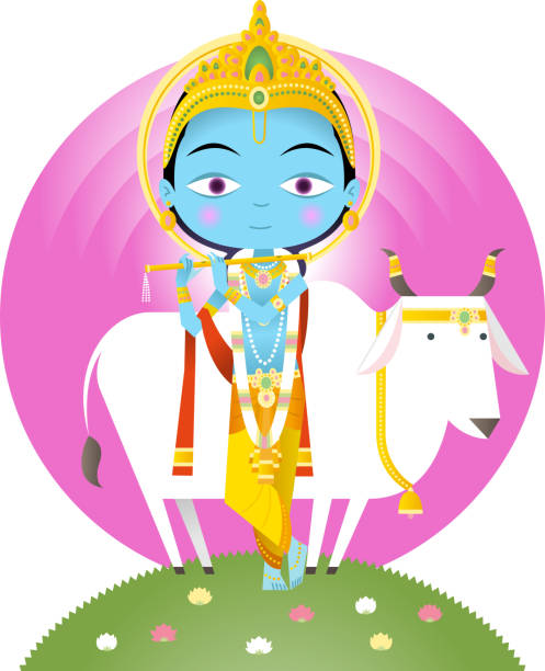 Krishna Stock Illustration - Download Image Now - Culture of India, God,  Flute - Musical Instrument - iStock
