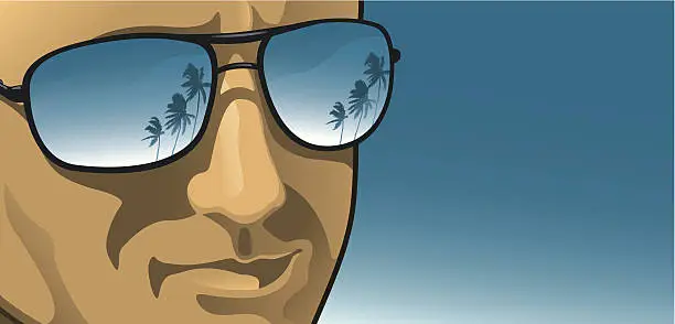 Vector illustration of Sunglasses palms