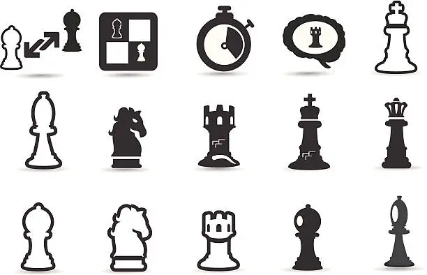 Vector illustration of Mobilicious Chess Pieces