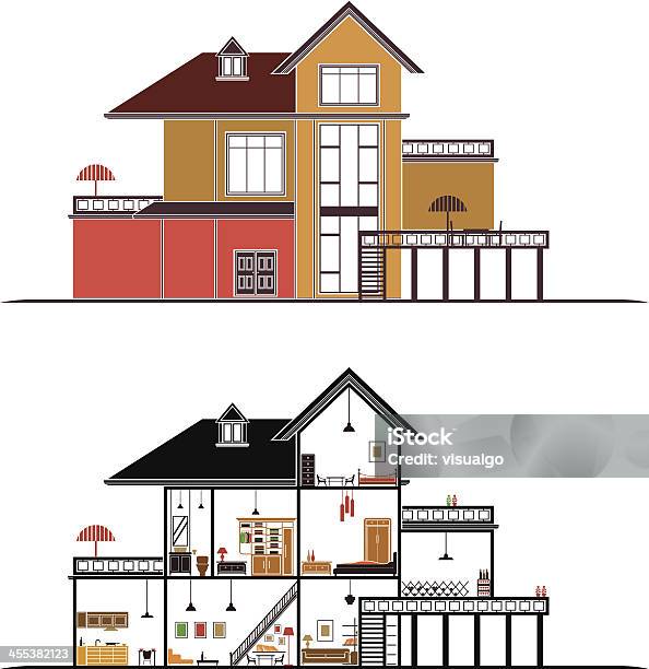 하우스 단면도에 대한 스톡 벡터 아트 및 기타 이미지 - 단면도, 집, 건축