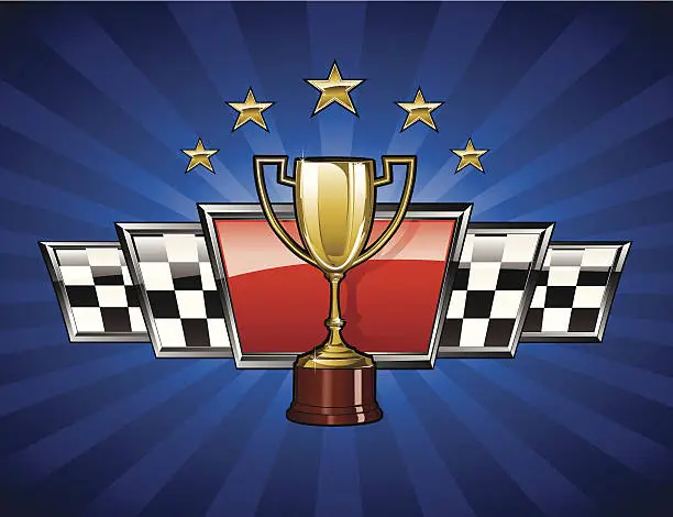 Vector illustration of Racing cup emblem