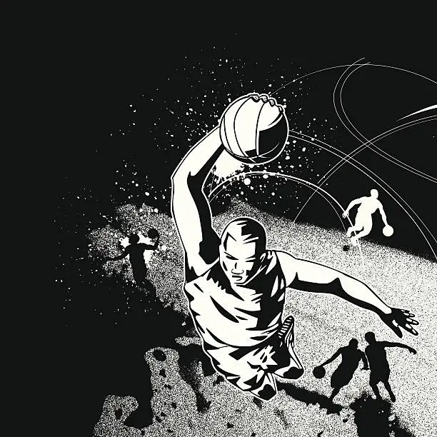 Vector illustration of Basketball Grunge Design