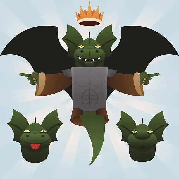 Vector illustration of King of the dragons