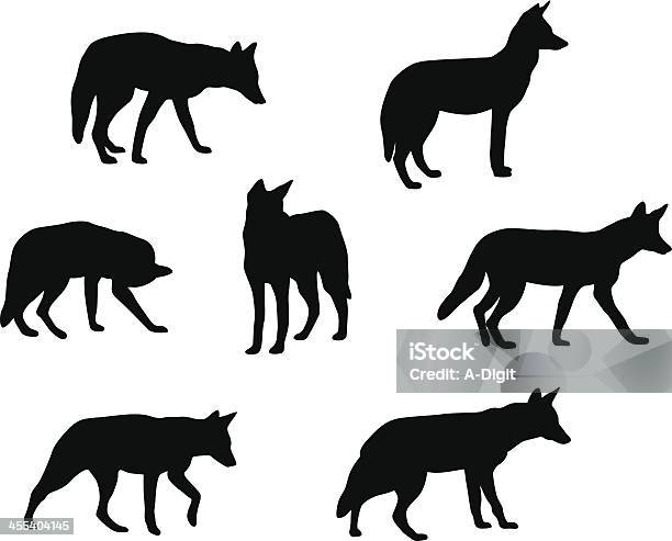 Vetores de Coyotes e mais imagens de Coiote - Cão Selvagem - Coiote - Cão Selvagem, Silhueta, Vector