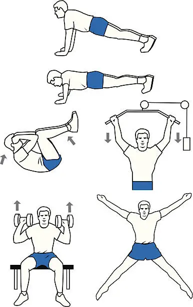 Vector illustration of Exercises that Strengthen