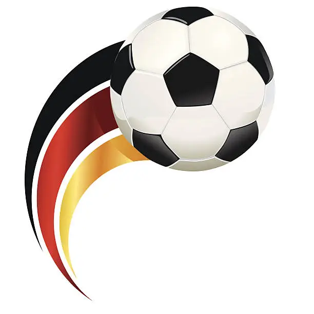 Vector illustration of Graphic of soccer ball with abstract German flag