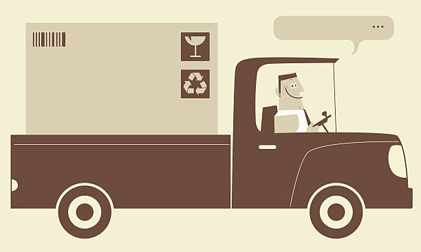 목표도달 배달차 - moving van relocation motion physical activity stock illustrations