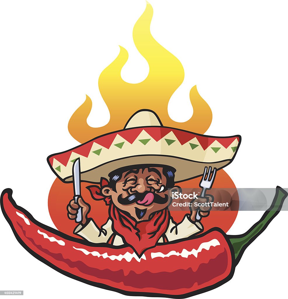 Mexikanisches Chilli Con Carne - Lizenzfrei Chili-Schote Vektorgrafik