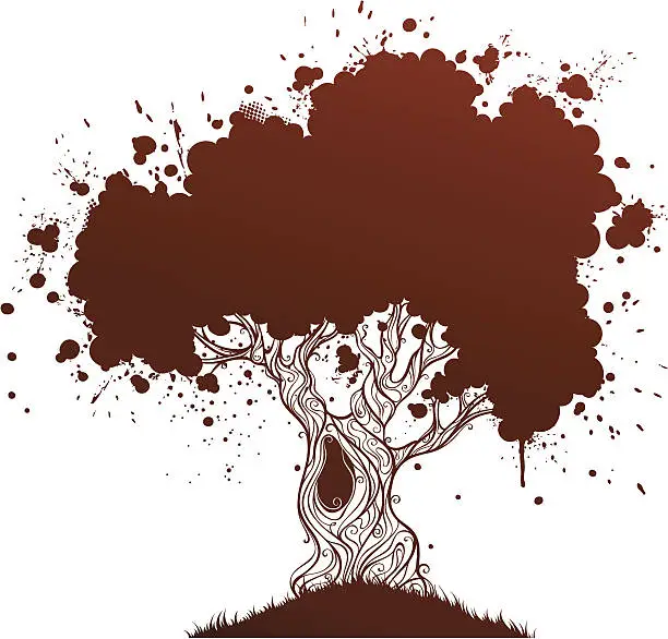 Vector illustration of Grunge tree