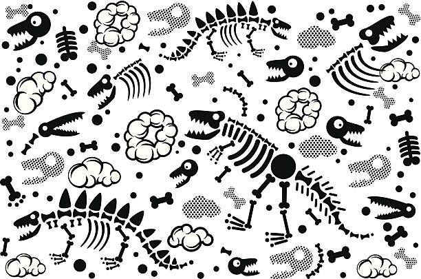 dinosaur fossil texture vector art illustration