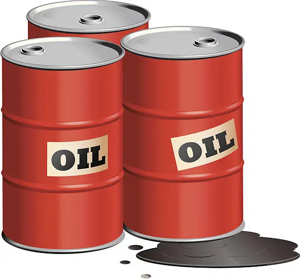 Vector illustration of Red-oil-drums