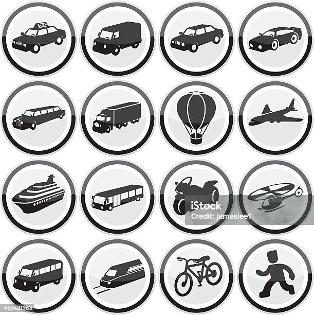Иконки Транспорта — стоковая векторная графика и другие изображения на тему Автомобиль - Автомобиль, Иконка, Набор иконок