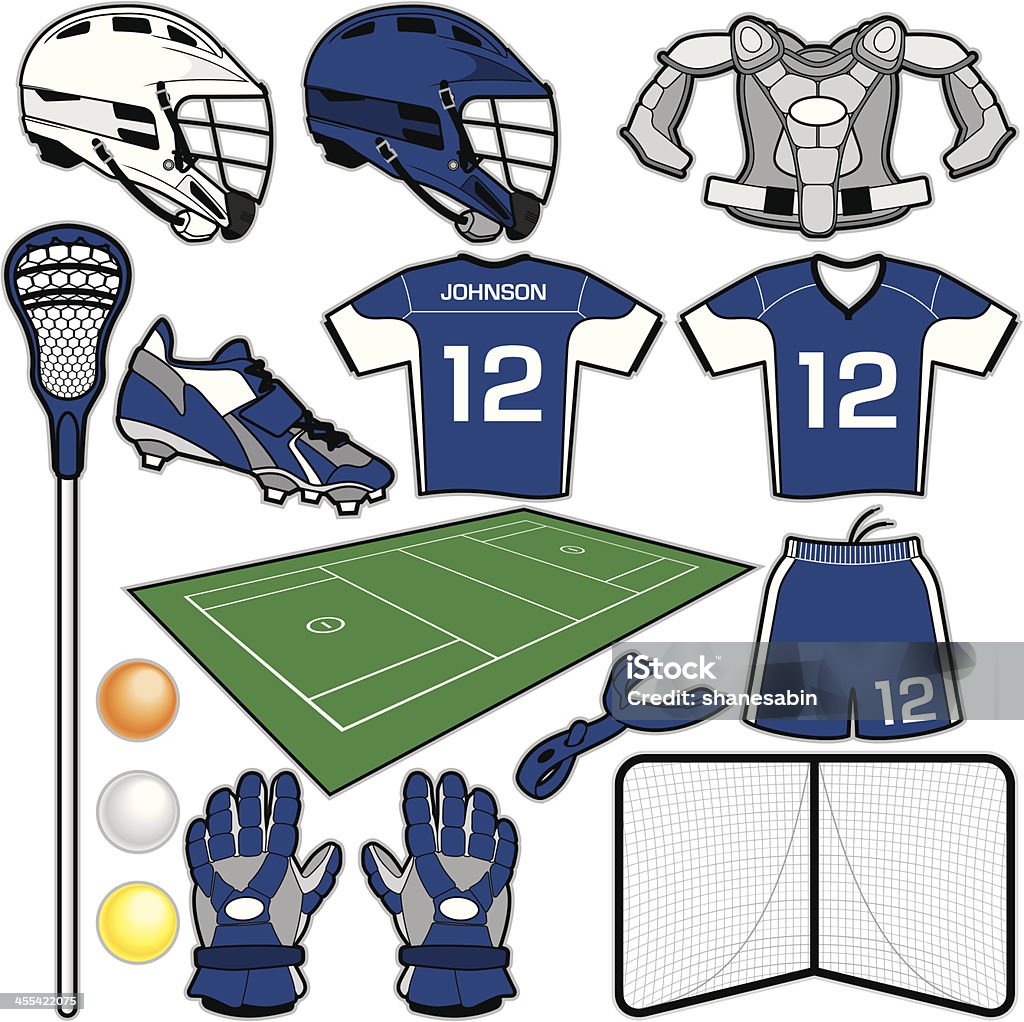 Lacrosse Items Illustrations of items used for the sport of Lacrosse. File is organized into layers and download includes: EPS, JPG, PDF formats. Ice Hockey Glove stock vector