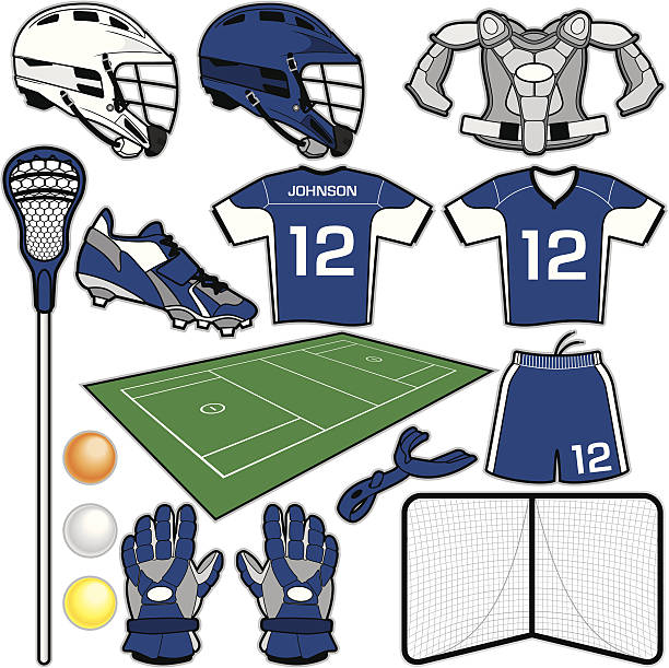 Lacrosse Items vector art illustration