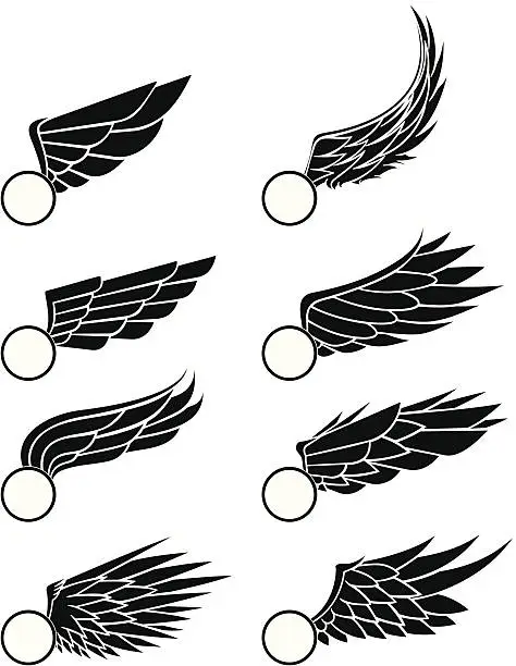 Vector illustration of wings illustration.
