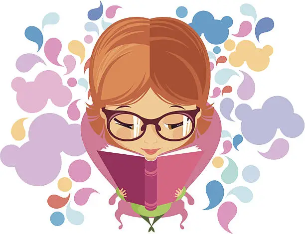 Vector illustration of Bookworm.