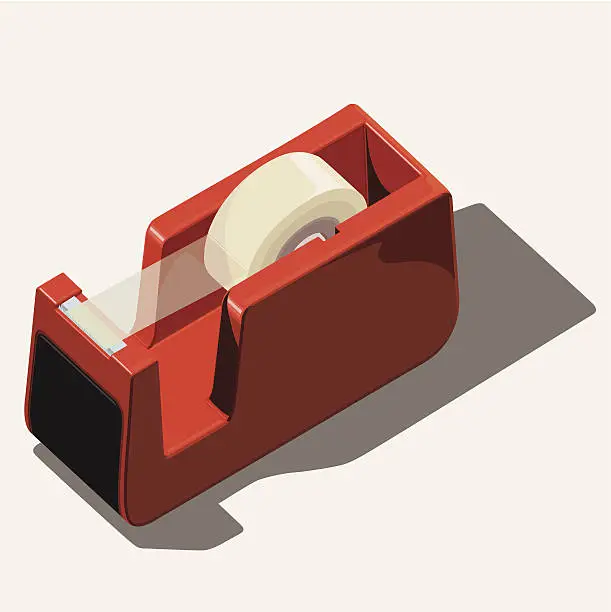 Vector illustration of sticky tape dispenser