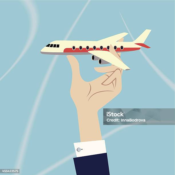 Самолет В Руке — стоковая векторная графика и другие изображения на тему Векторная графика - Векторная графика, Пассажирский самолёт, Поощрение - Мотивация