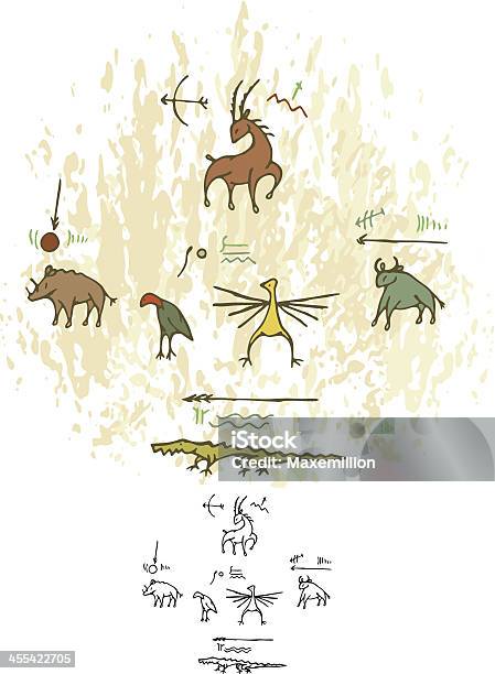 有史以前の洞窟壁画アニマルズ - 男の原始人のベクターアート素材や画像を多数ご用意 - 男の原始人, エッチング, ブタ