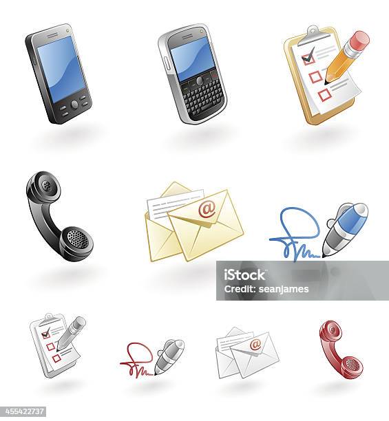 Vetores de Communication Icons De Telefones Área De Trabalho Email Por Escrito Da Assinatura e mais imagens de E-mail