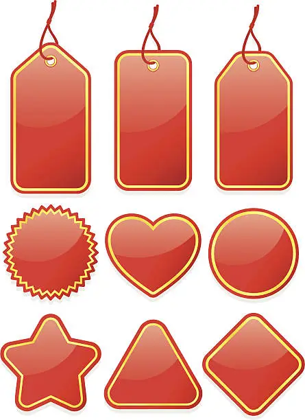 Vector illustration of Red tags