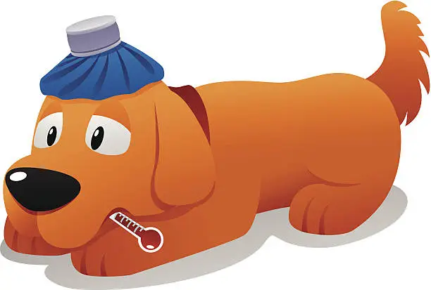 Vector illustration of Sick dog