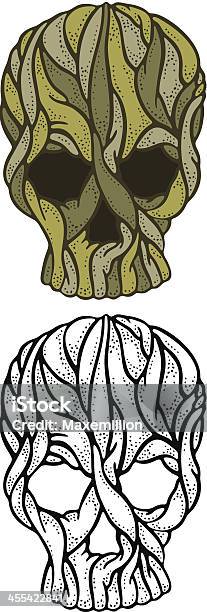 Ilustración de Cráneo Fondo De Madera Sinuous Orgánicos y más Vectores Libres de Derechos de Cara oculta - Cara oculta, Madera - Material, Color - Tipo de imagen