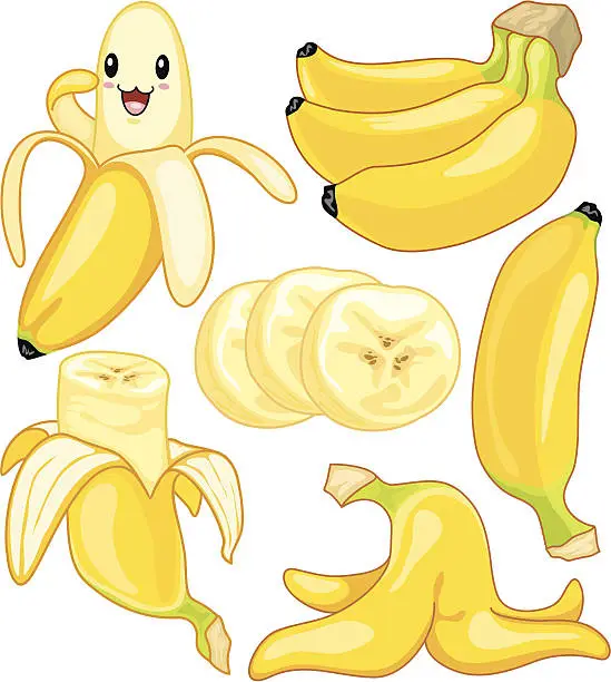 Vector illustration of Banana Cartoon