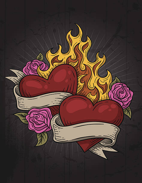 Heart Tattoo vector art illustration