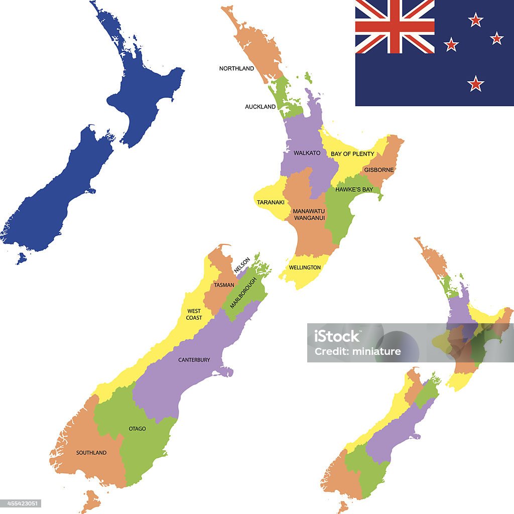 Nouvelle-Zélande - clipart vectoriel de Carte libre de droits