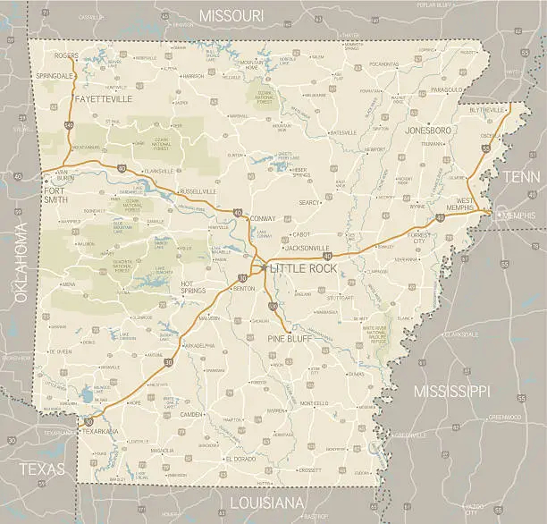 Vector illustration of Arkansas Map