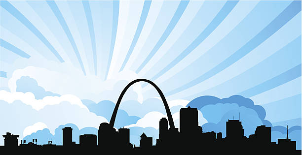 Silhouette illustration of the St. Louis skyline St Louis Skyline st louis skyline stock illustrations