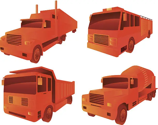 Vector illustration of large vehicles