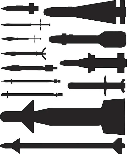 Vector illustration of Missiles and Bombs