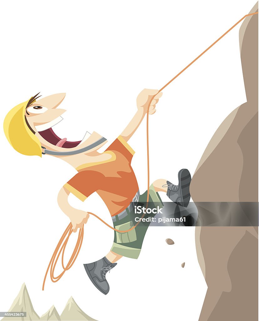 Mountaineer Mountain Climbing Cartoon stock vector