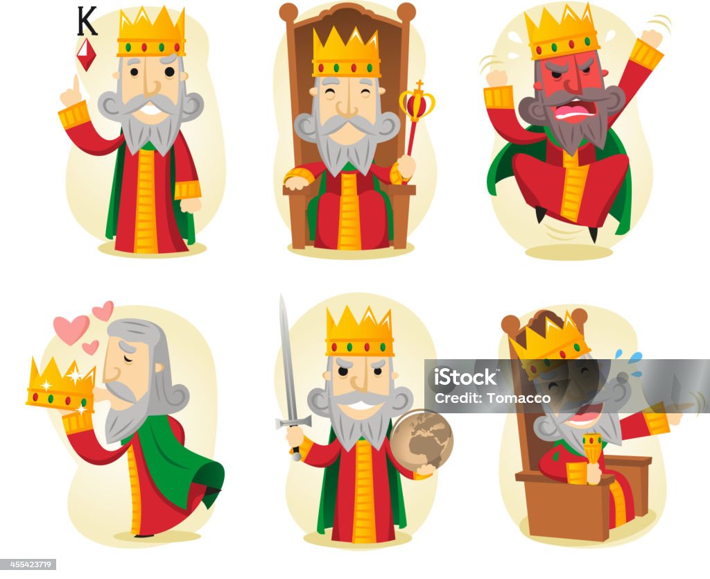 King action set cartoon King action set. King - Royal Person stock vector