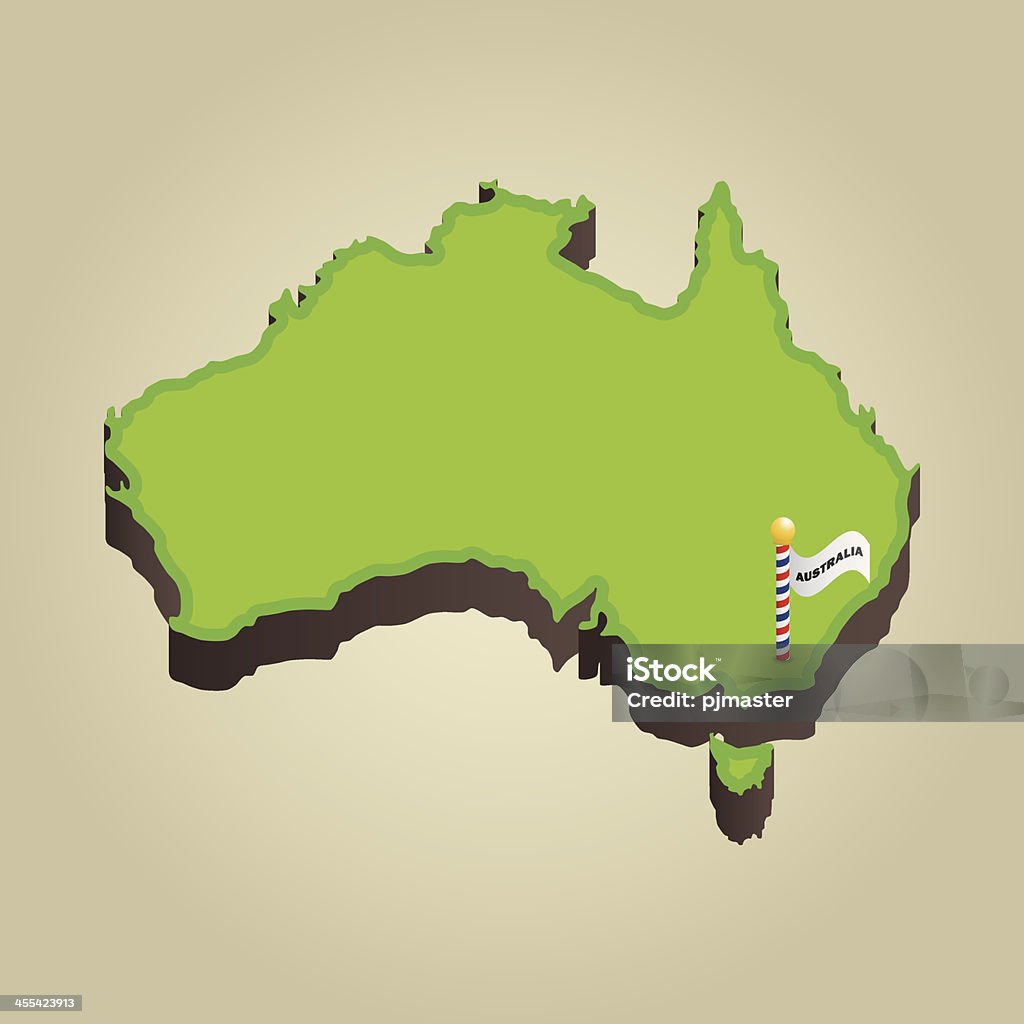 Австралия 3D карта - Векторная графика Австралия - Австралазия роялти-фри